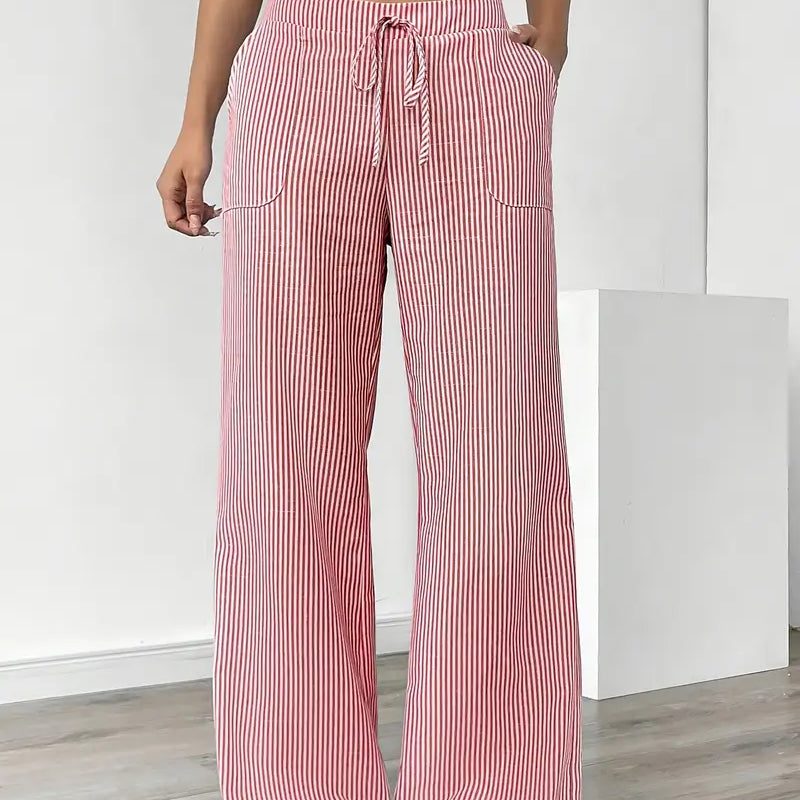 Alina™ | Elegant Striped Trousers with Pockets