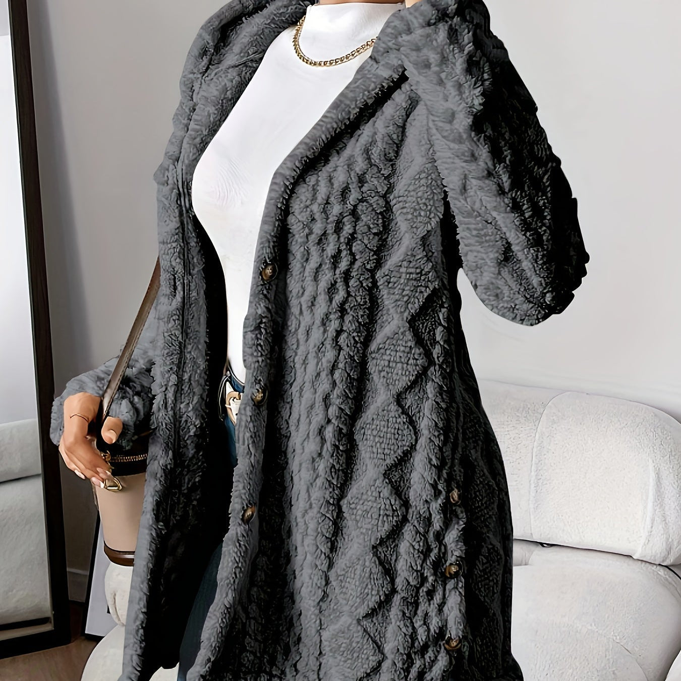 Sara - Fluffy Hooded Jacket
