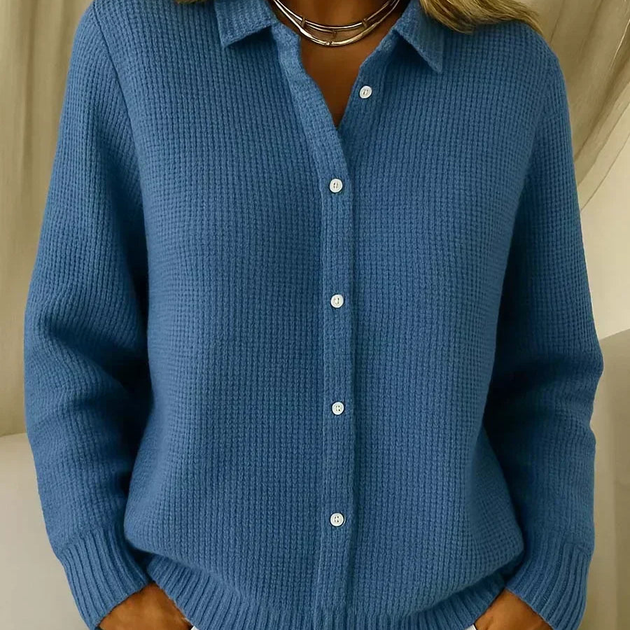 Camille™ | Textured Knit Button-Up Cardigan