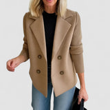 Marta - Elegant Coat with Knitted Sleeves