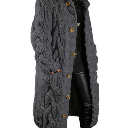 Winifred | Cable-Knit Hooded Cardigan