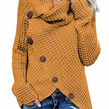 Mabel | Asymmetric Waffle-Knit Wrap Jumper