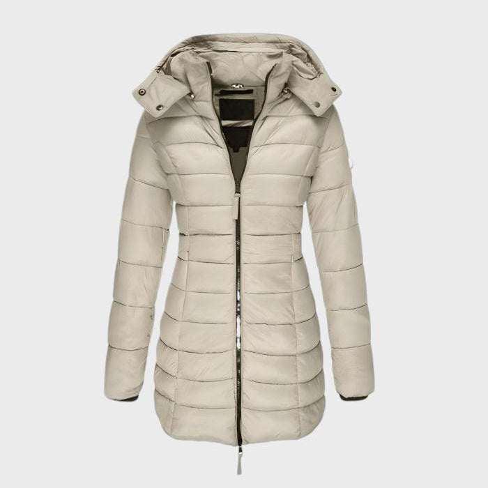 Hazel | Quilted Hooded Longline Coat