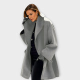 Eleanor | Draped Shawl-Collar Wool Coat