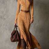 Vintage Belted Maxi Dress