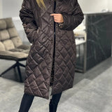 Kendall | Elegant, figure-flattering winter coat – Warm without bulk, with leopard lining