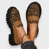 Jasmine | Platform Patent Leather Boots in Leopard Print