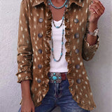 Nolinda | Bohemian Animal-Print Ruffled Jacket