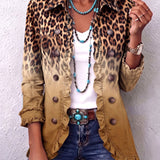 Marlowe | Leopard Ombre Ruffle Blazer Jacket
