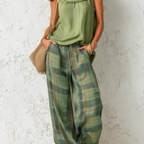 Flora | Checked Two-Piece Trouser Set