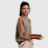 Agnes | Herringbone Roll Neck Jumper