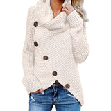 Mabel | Asymmetric Waffle-Knit Wrap Jumper