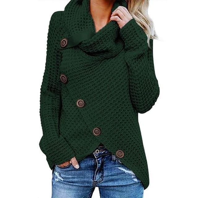 Mabel | Asymmetric Waffle-Knit Wrap Jumper