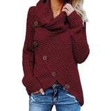 Mabel | Asymmetric Waffle-Knit Wrap Jumper