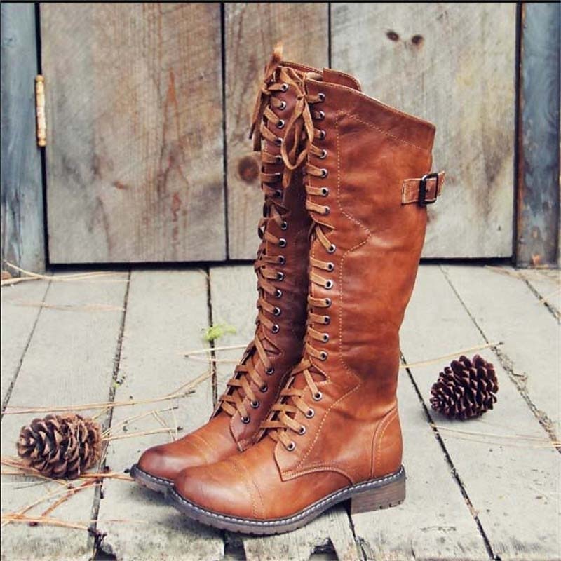 Beatrice | Lace-Up Leather Riding Boots