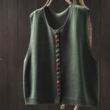 Raquel – Sleeveless Button Up Knit Cardigan