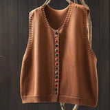 Raquel – Sleeveless Button Up Knit Cardigan