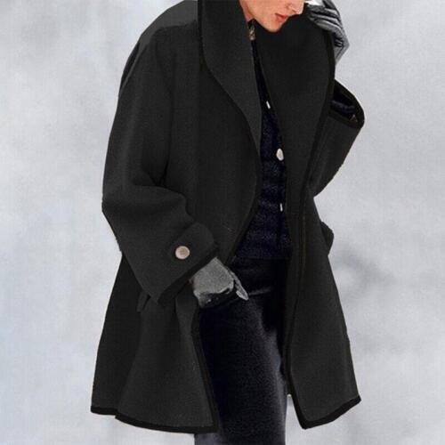 Evelyn | Contrast-Trim Wool-Blend Coat
