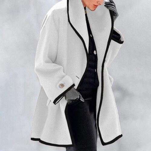 Evelyn | Contrast-Trim Wool-Blend Coat