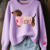 Norberta - Dachshund Print Sweater
