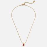 Square Pendant Birthstone Necklace