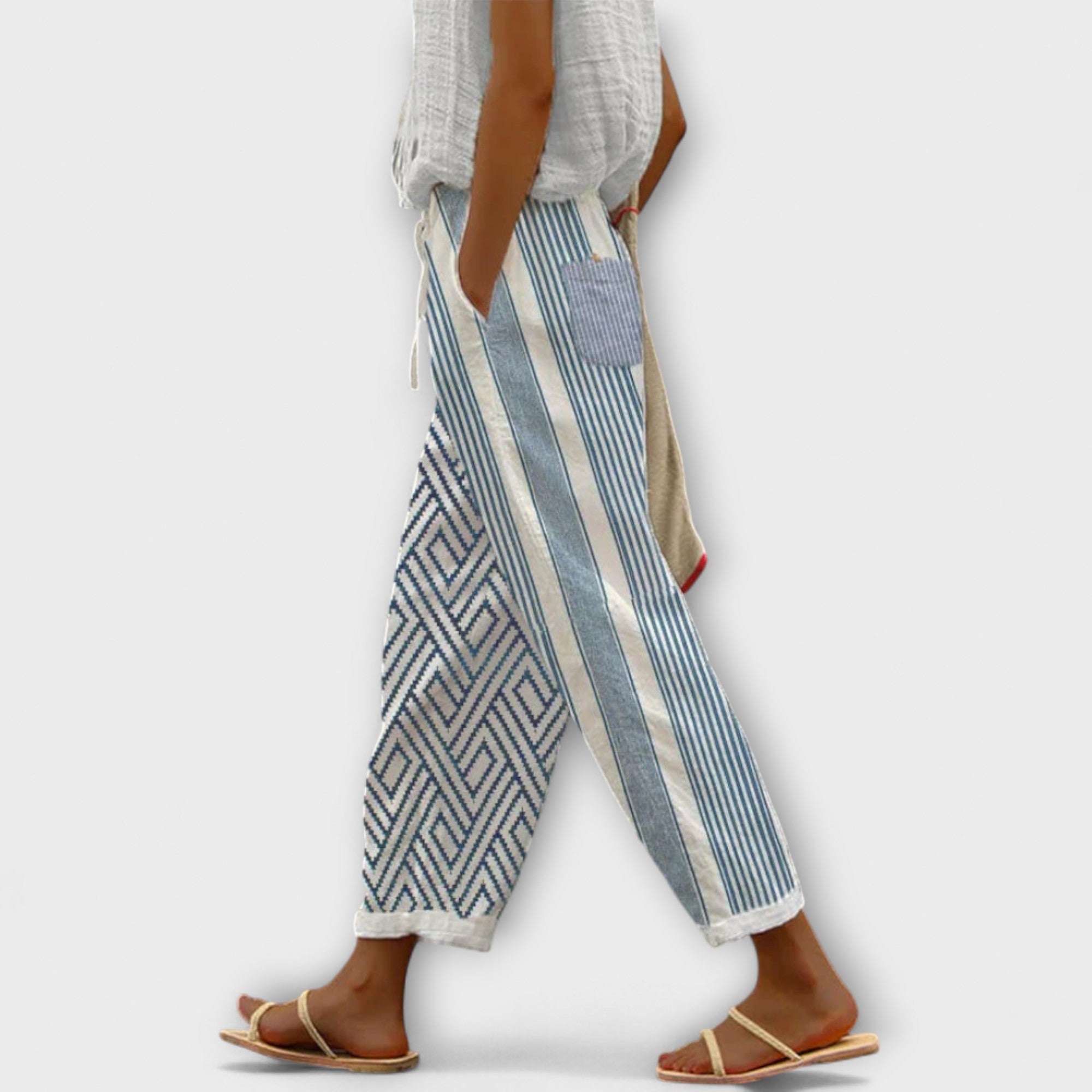 Airish – Distinctive Printed Casual Button Pants